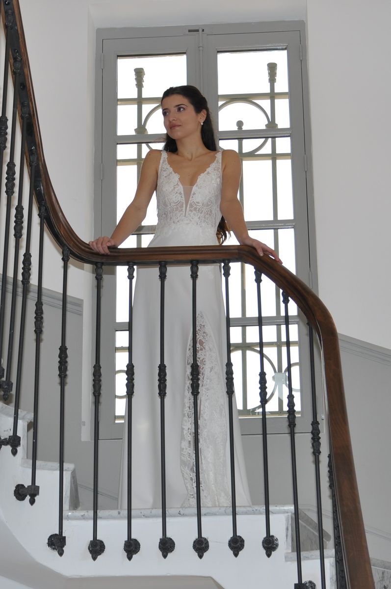 Robe de mariée bohème en dentelle de Calais, bohème chic, 