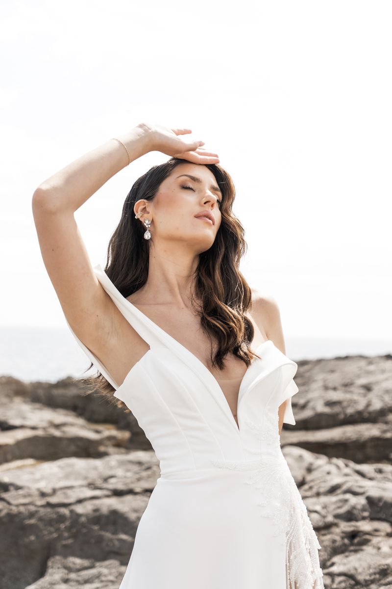 Robe de mariée col bateau 