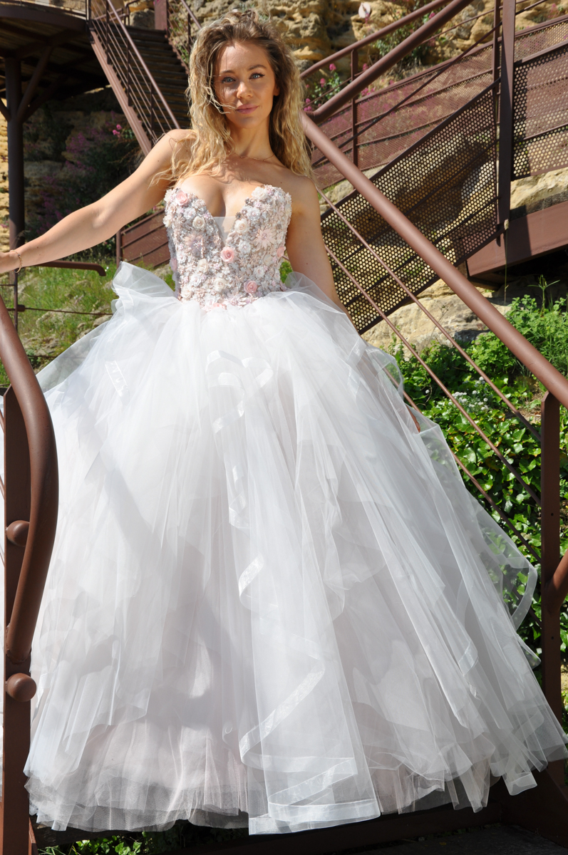 Robe de mariée romantique rose