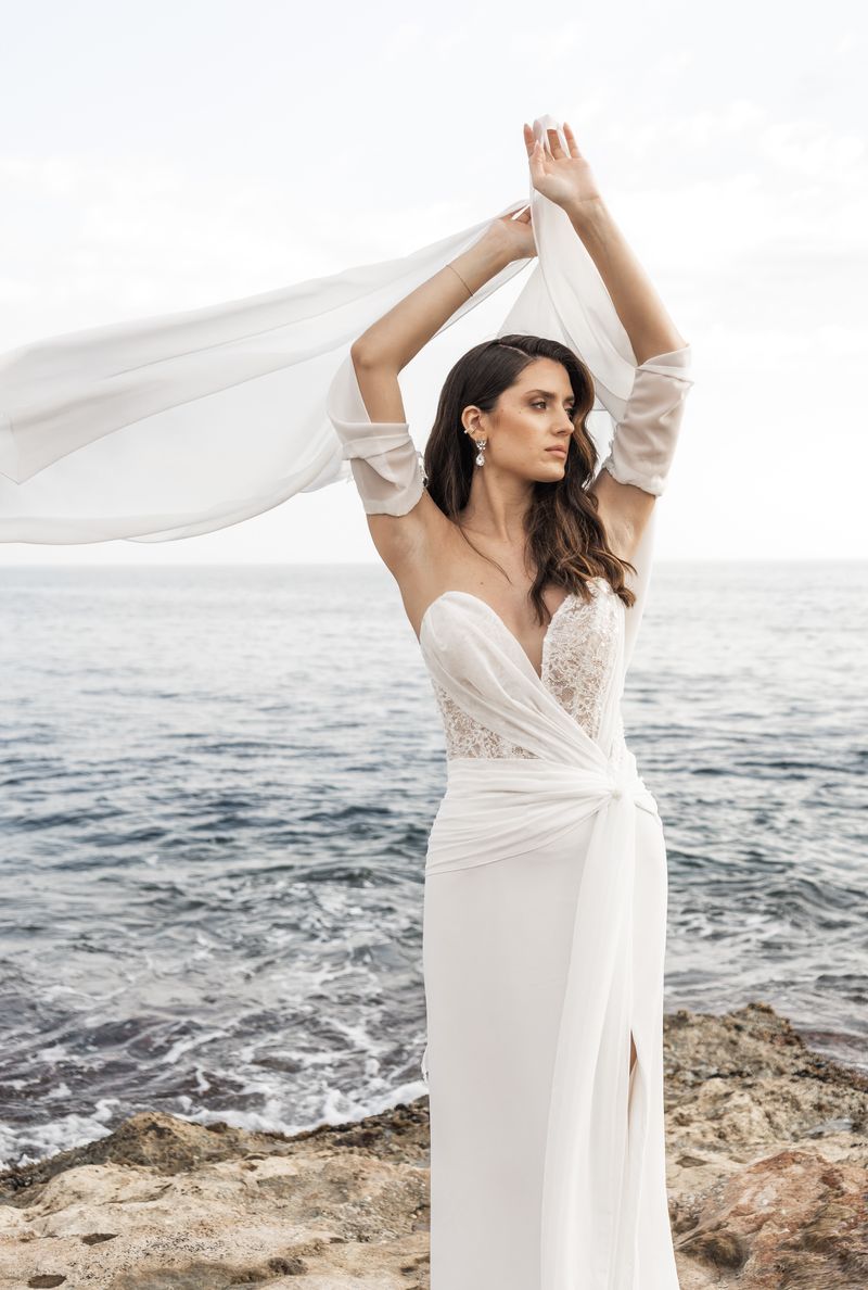 Robe de mariée avec manches longues