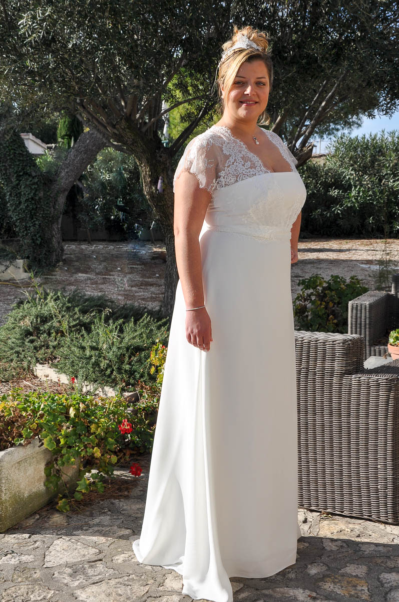 FRIGOLET robe de mariée grande taille tout en fluidité