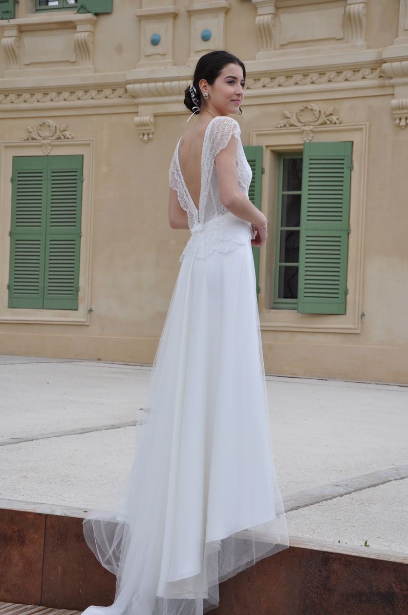 Robe de mariée bohème champêtre en dentelle
