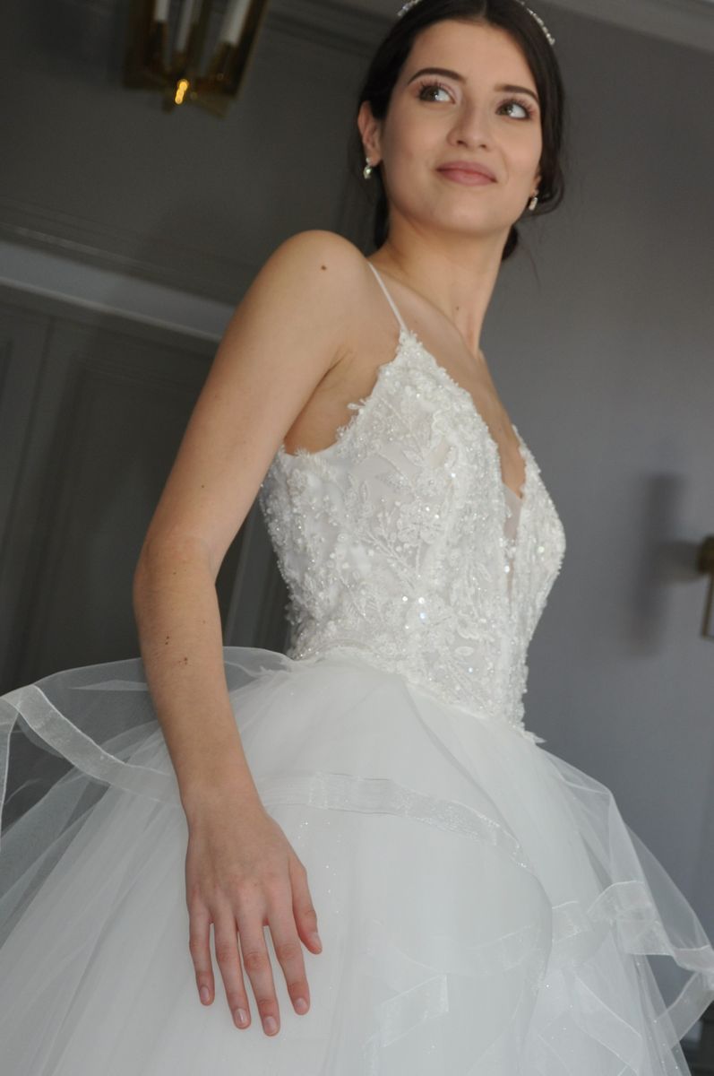 Robe de mariée princesse avec des perles