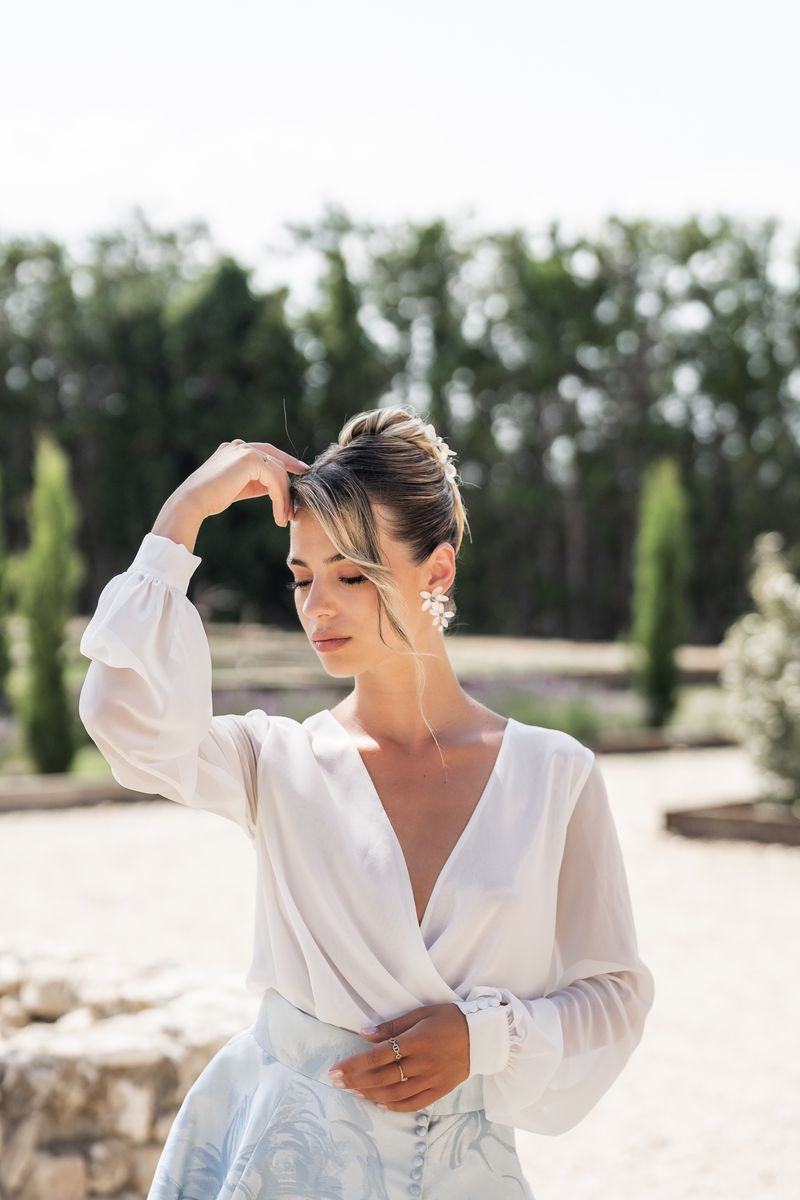 Robe de mariée bleue, originale