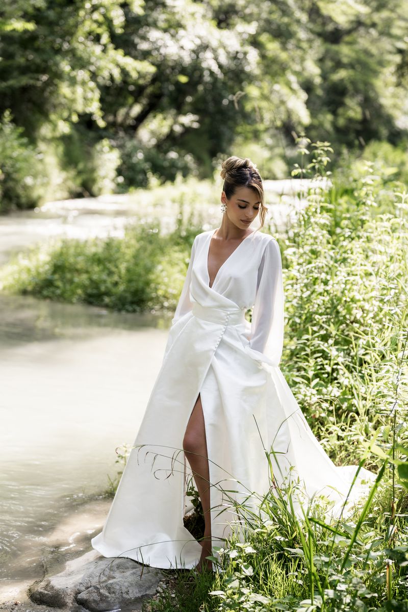 Robe de mariée bleue, originale