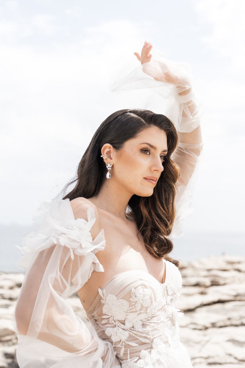 Robe de mariée bustier  avec manches amovible