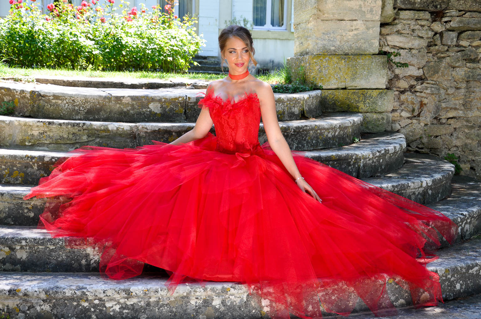 Robe de mariée 41.pomme d'amour robe de mariée rouge