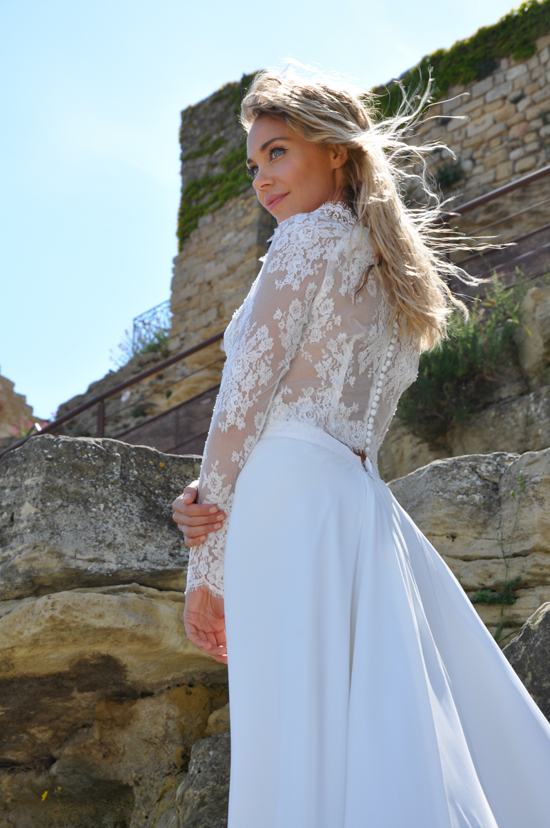 Robe de mariée bohème manche longue